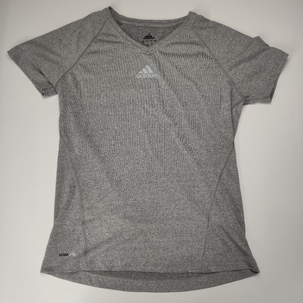 Adidas Climalite Short Sleeve Shirt Gray Medium